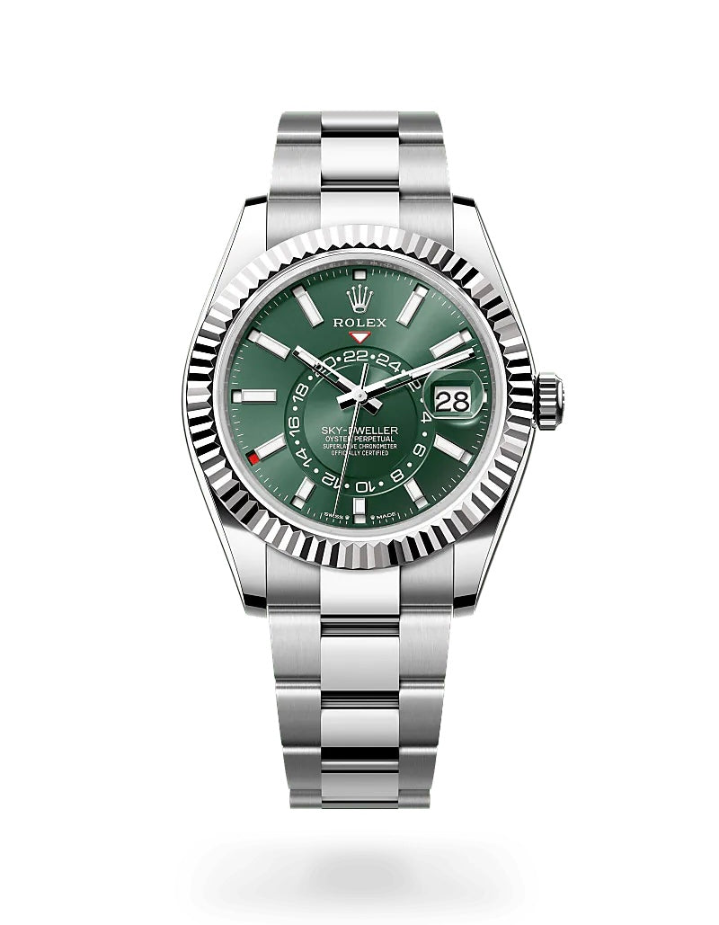 Rolex Stainless Steel Sky-Dweller Mint Green Dial
