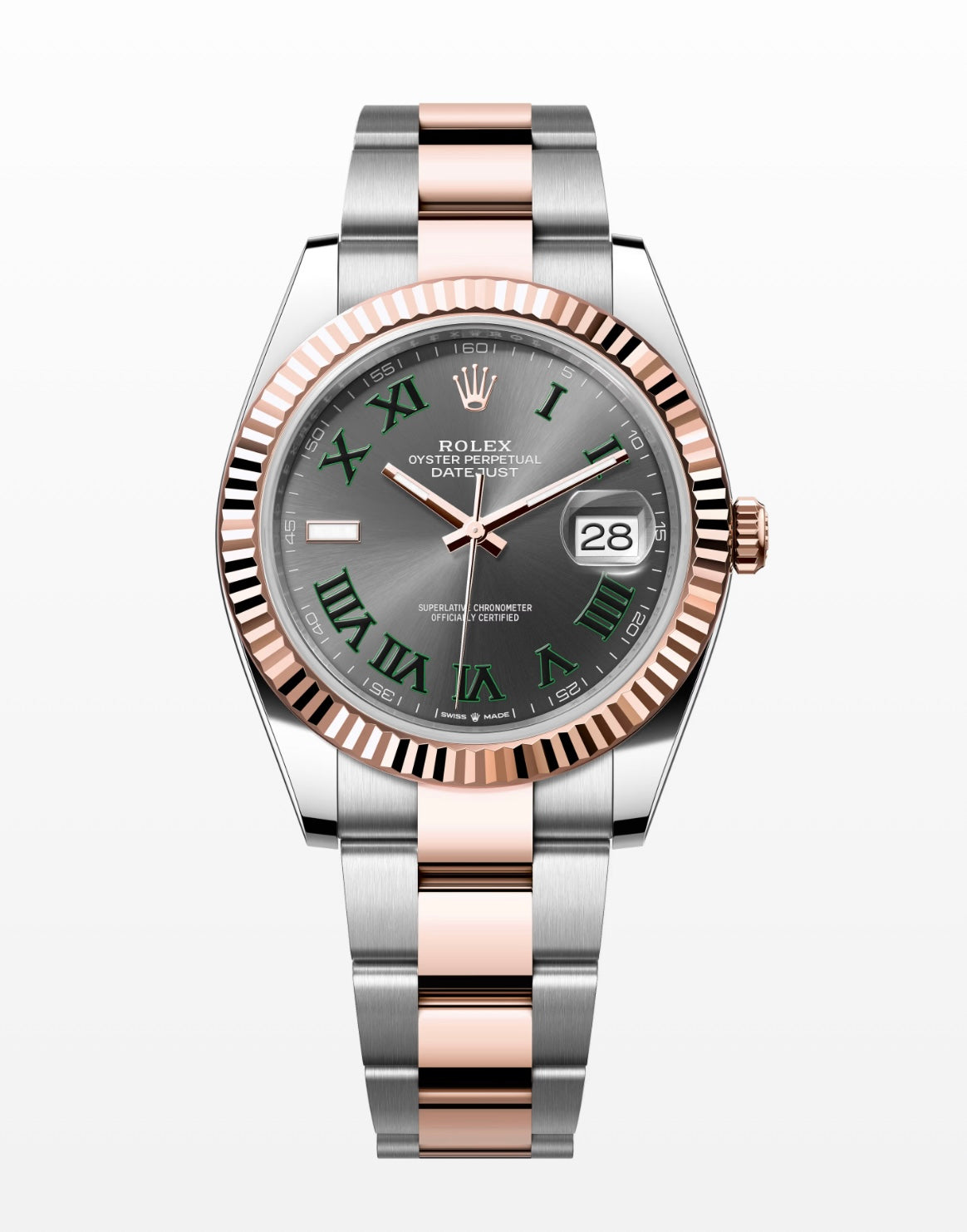 Rolex Steel and Rose Datejust Wimbledon dial