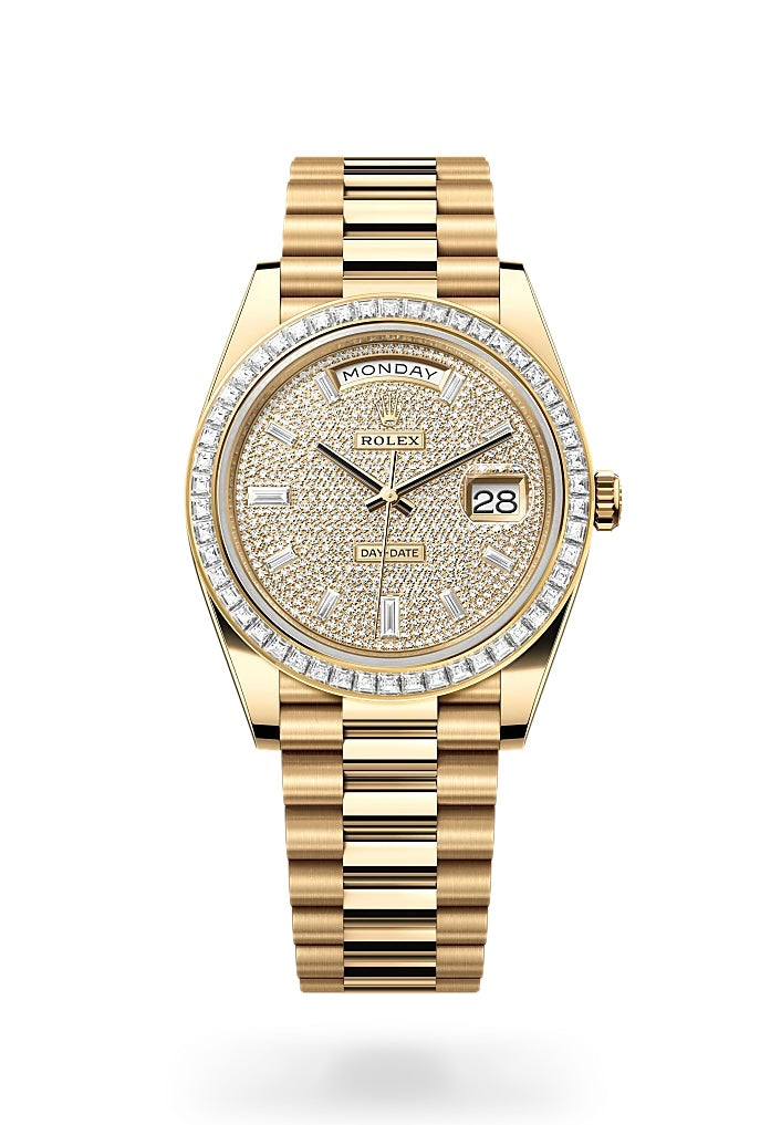 Rolex RBR Yellow Gold Daydate 40 Pave
