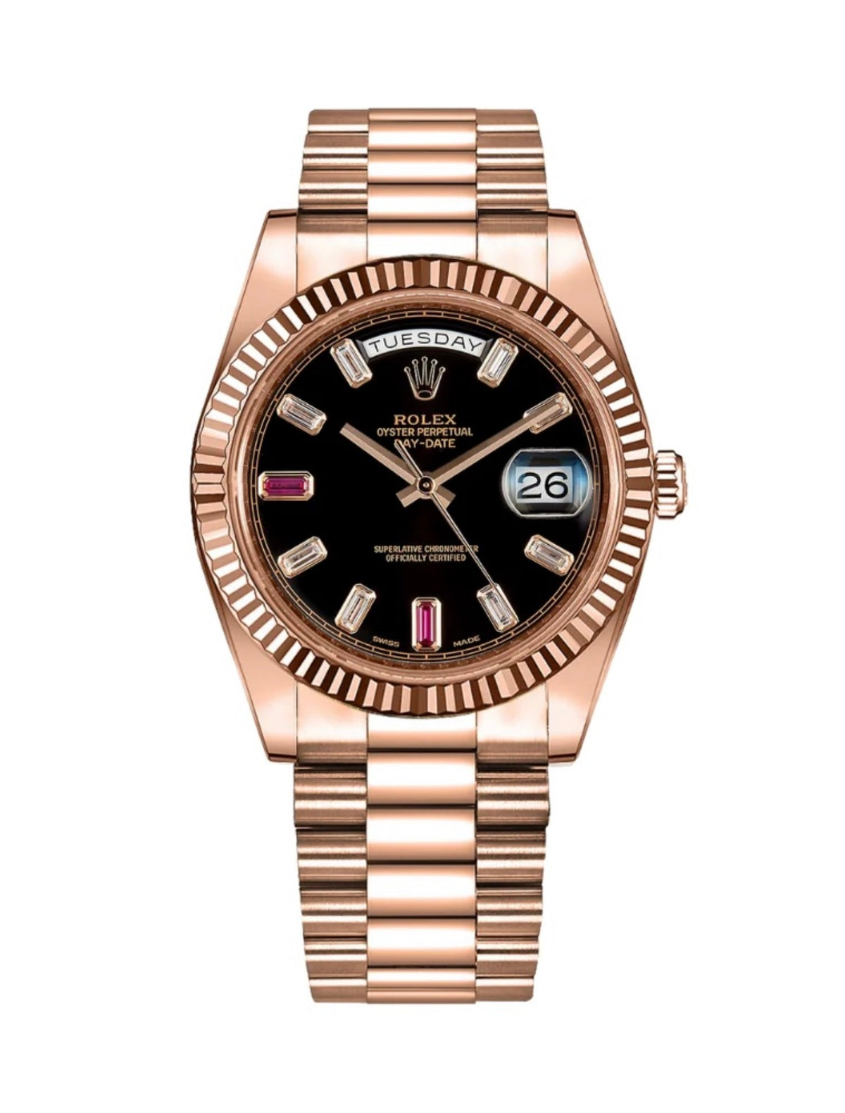 Rolex Rose Gold Daydate 2 Ruby