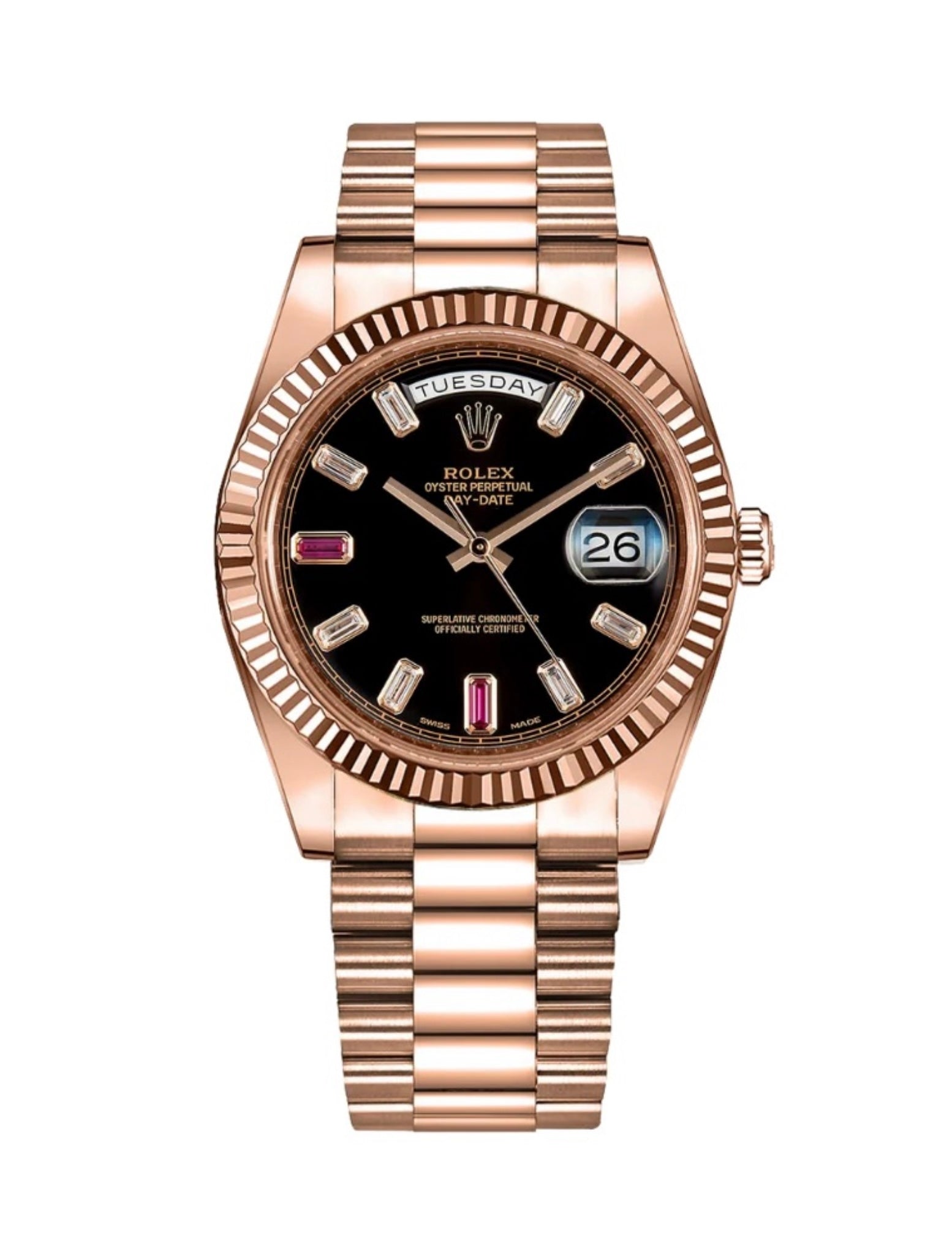 Rolex Rose Gold Daydate 2 Ruby