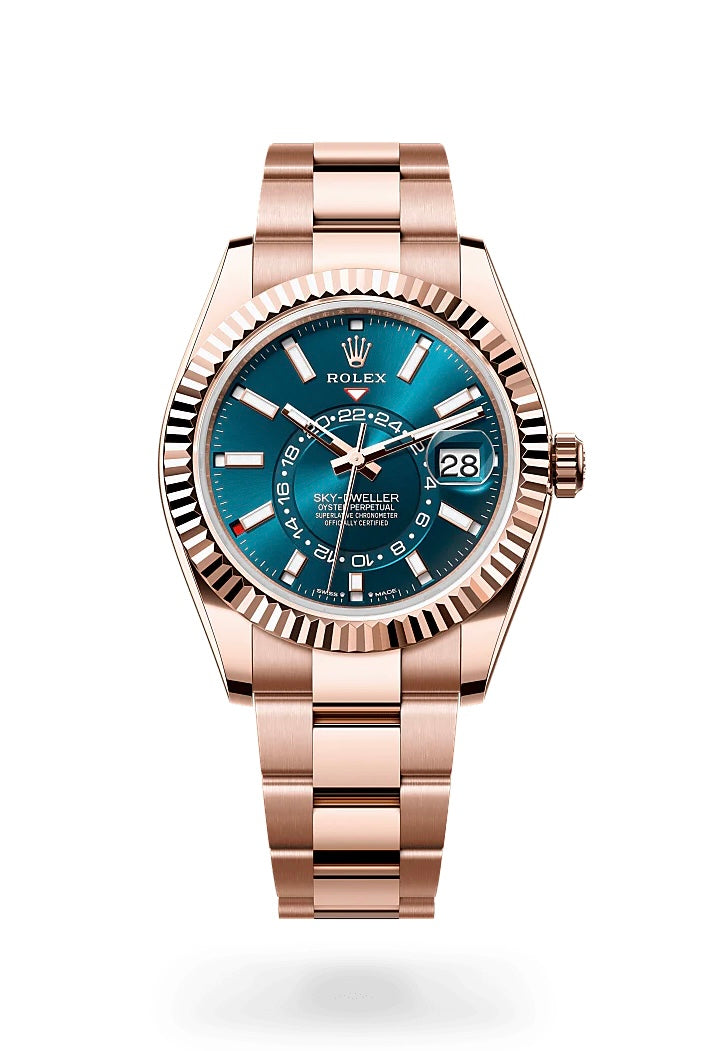 Rolex Rose Gold Sky-Dweller Blue-Green Dial
