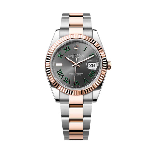 Rolex Steel and Rose Datejust Wimbledon dial