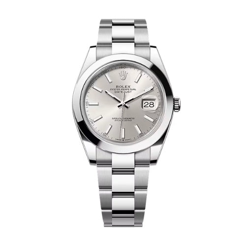 Rolex Datejust 41 Silver Dial Smooth Bezel