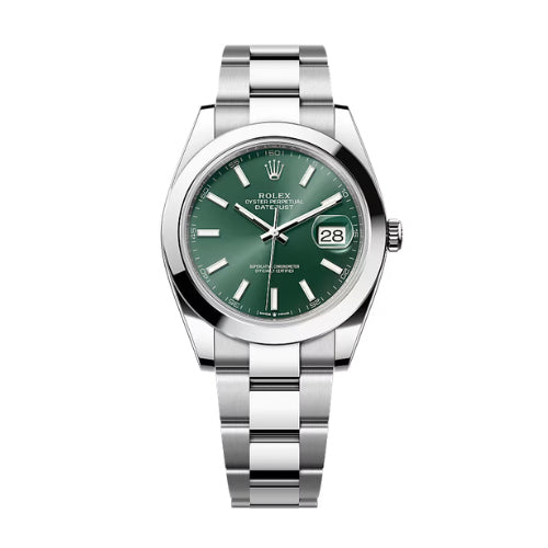 Rolex Datejust 41 Green dial Smooth Bezel Oyster