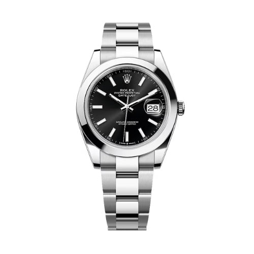 Rolex Datejust 41 Black dial Smooth Bezel