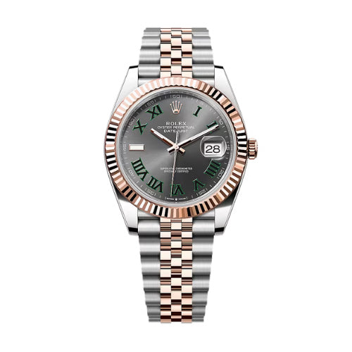 Rolex Steel and Rose Gold Datejust 41 Wimbledon dial Jubilee